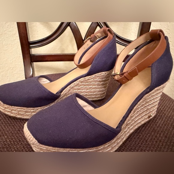 MICHAEL Michael Kors Shoes - MICHAEL Michael Kors Blue and Brown Wedge Espadrilles